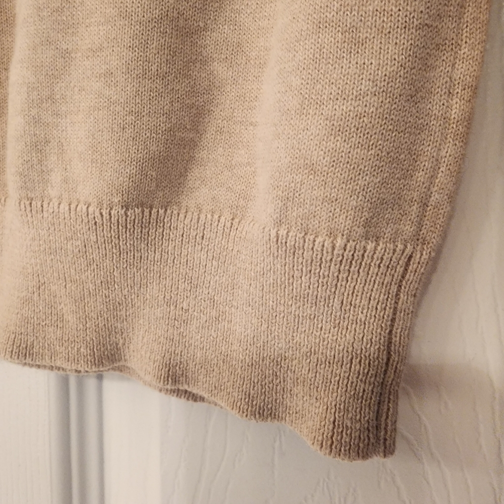 One Grey Day Pullover Open Knit Crewneck Sweater In Tan Size XS - Picture 10 of 12
